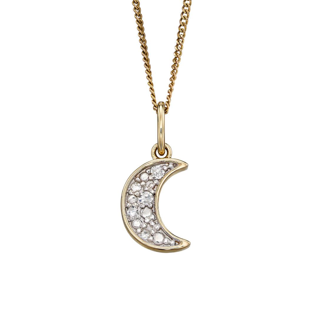 Moon Pendant with Diamonds