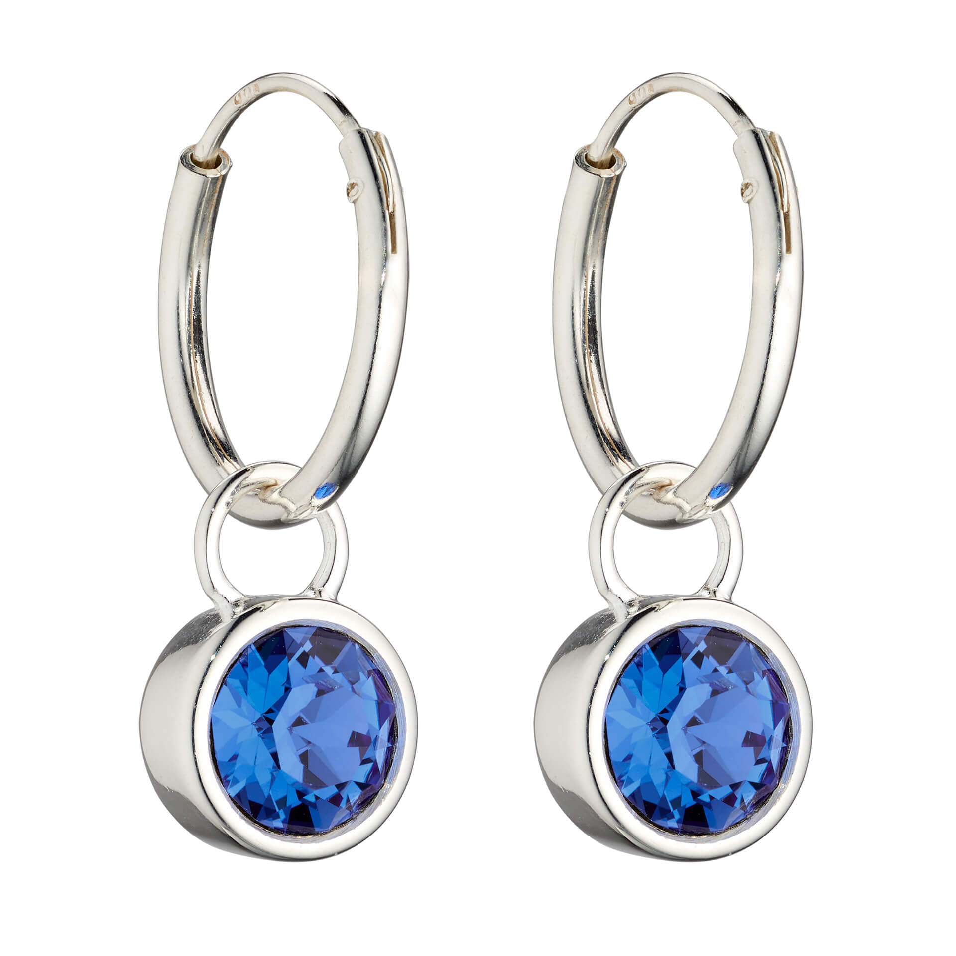 Crystal Birthstone Hoop Earring Charms