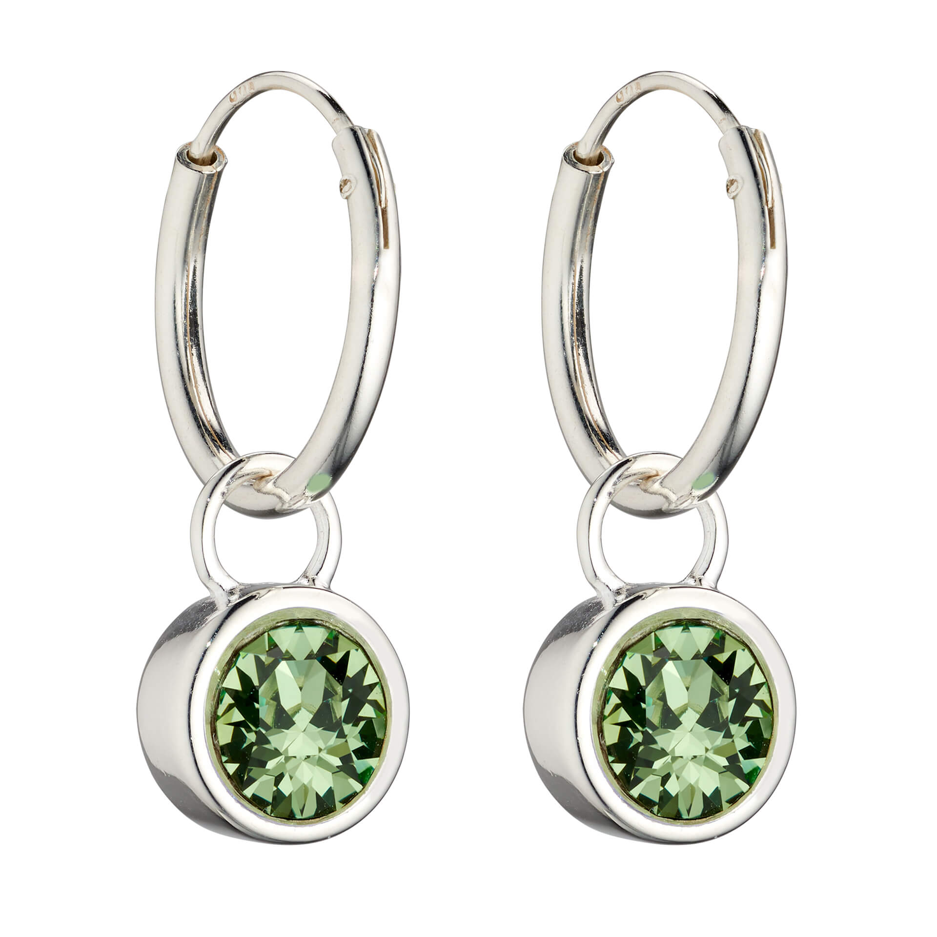 Crystal Birthstone Hoop Earring Charms