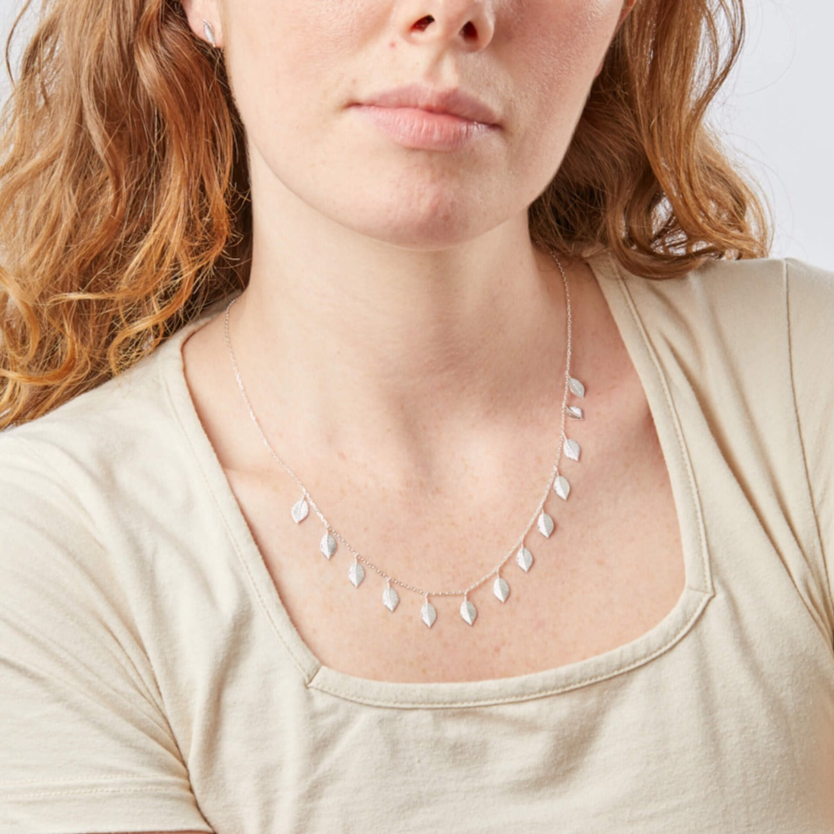 Silver Multi Leaf Necklace