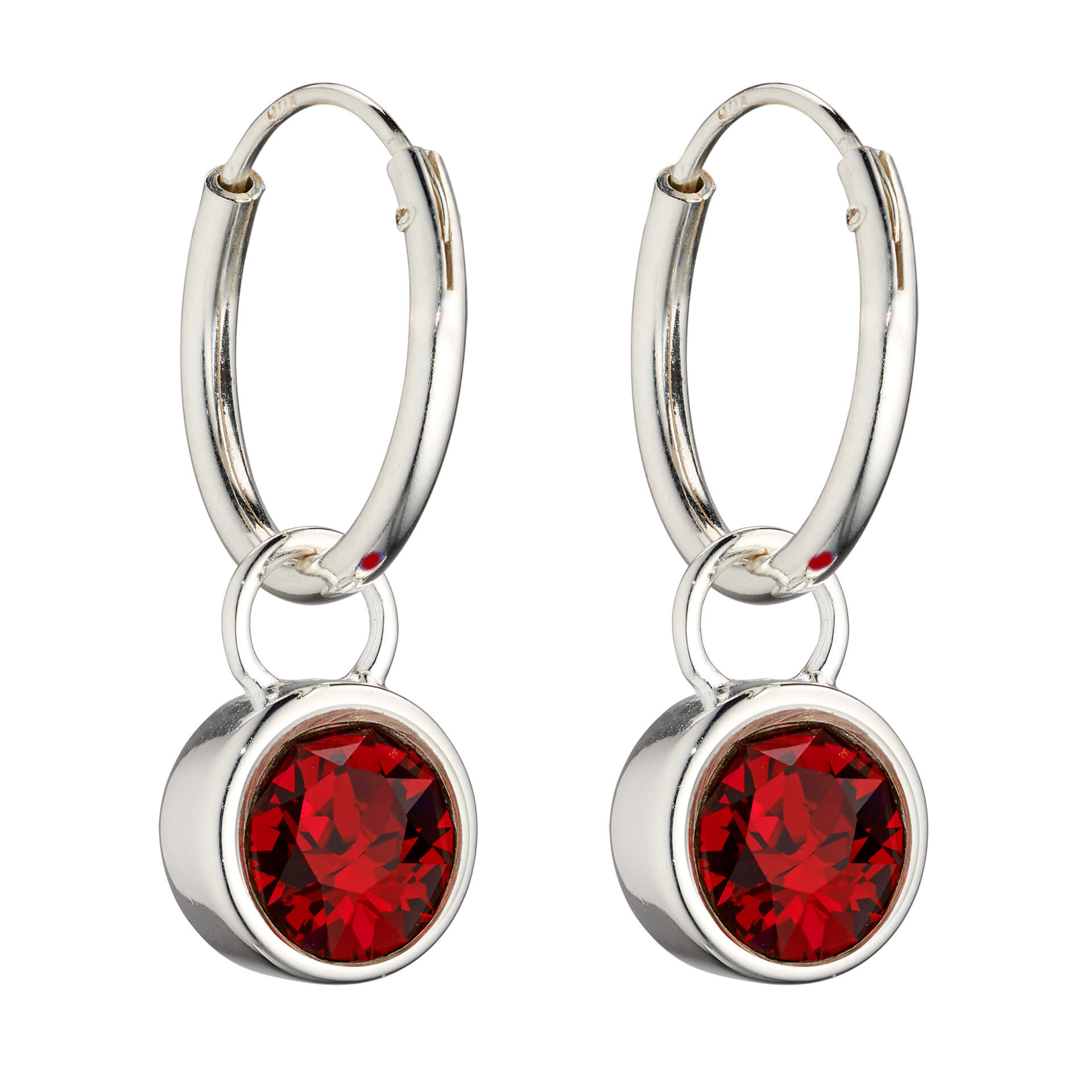 Crystal Birthstone Hoop Earring Charms
