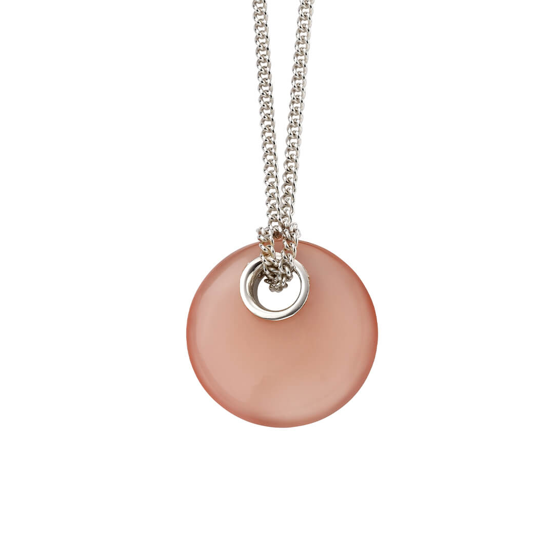 Pink Chalcedony Round Pendant