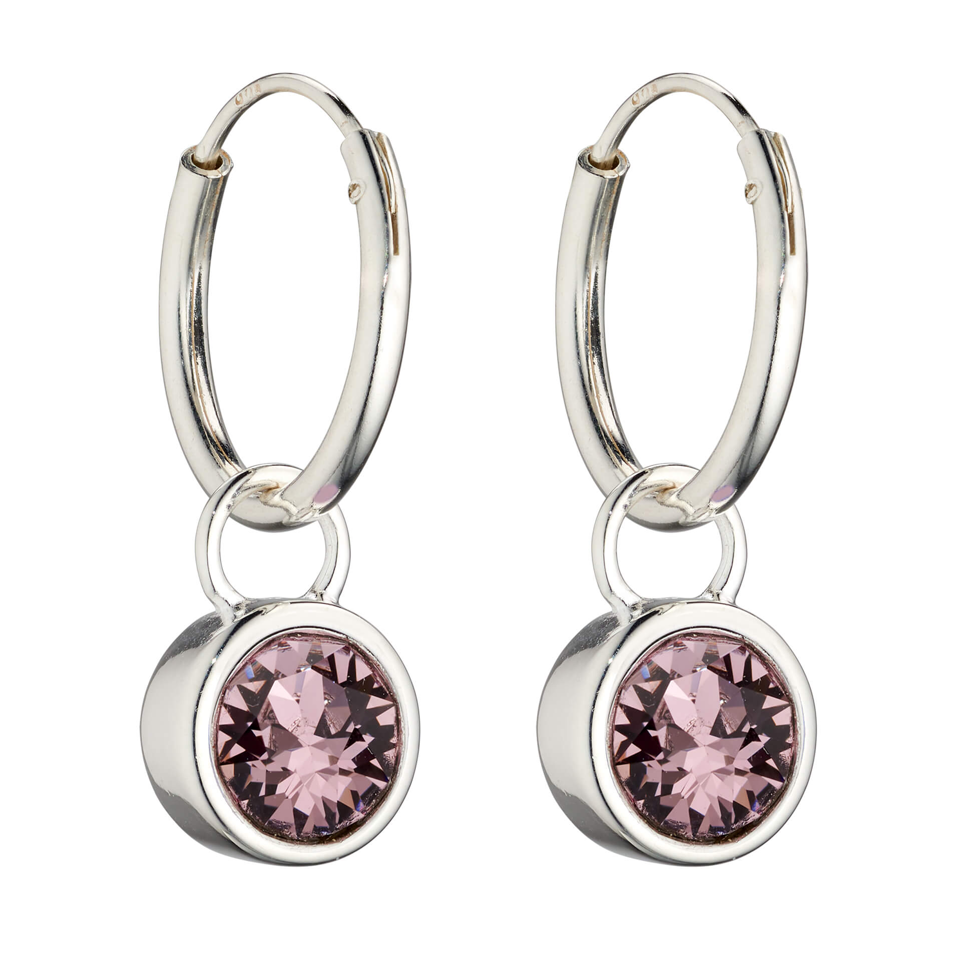 Crystal Birthstone Hoop Earring Charms