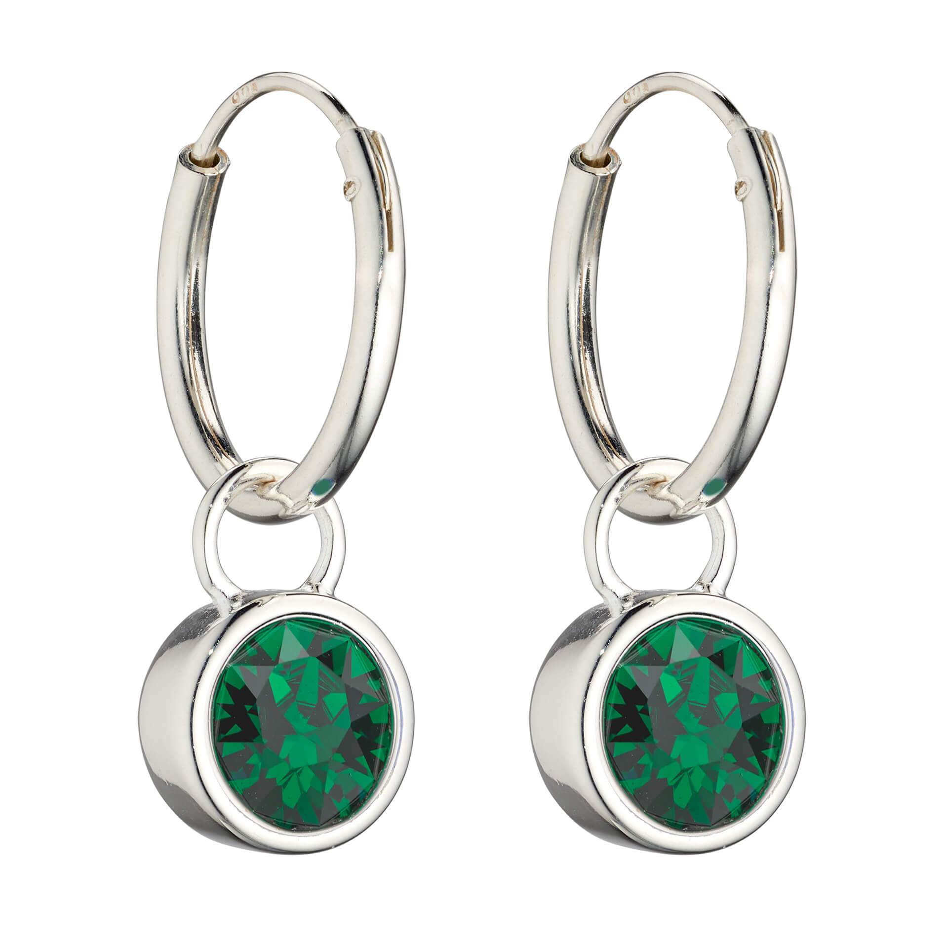 Crystal Birthstone Hoop Earring Charms