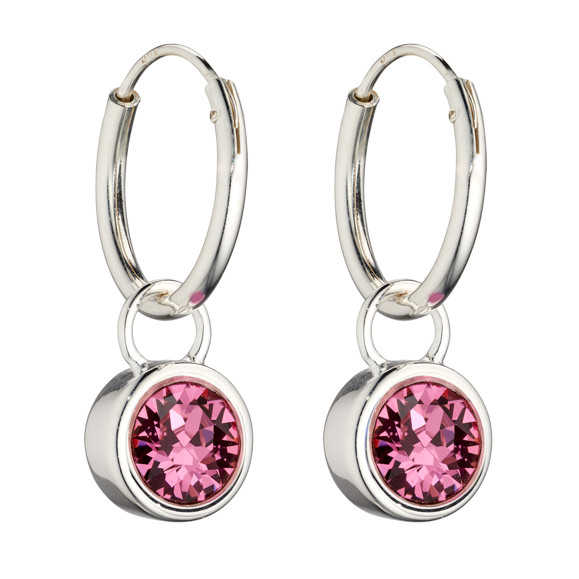 Crystal Birthstone Hoop Earring Charms
