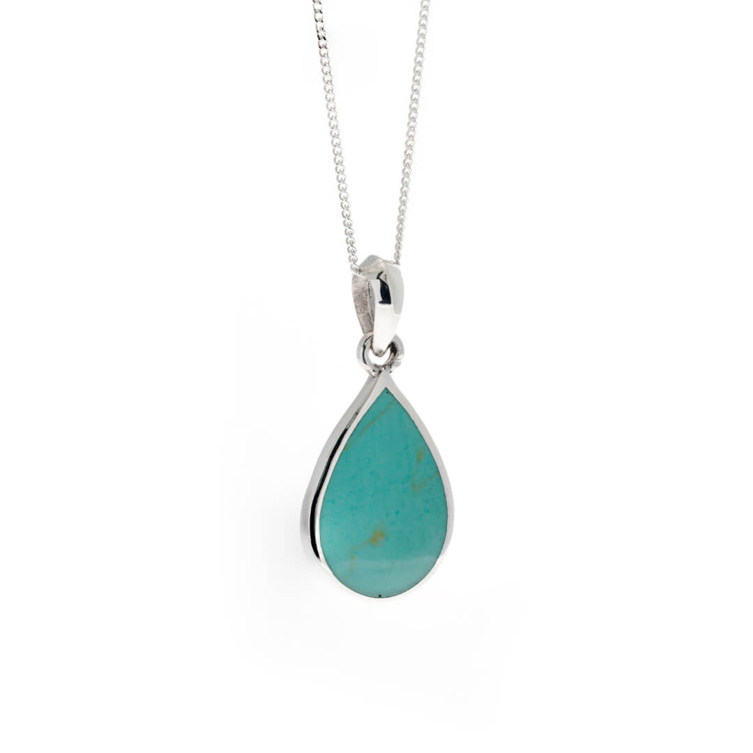 Synthetic Turquoise Teardrop Pendant