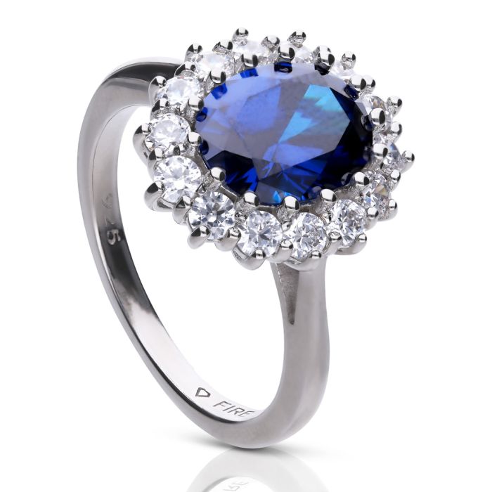 Blue Oval Ring with Surround
