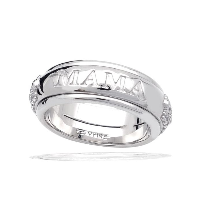 Mama Textured Spinner Ring
