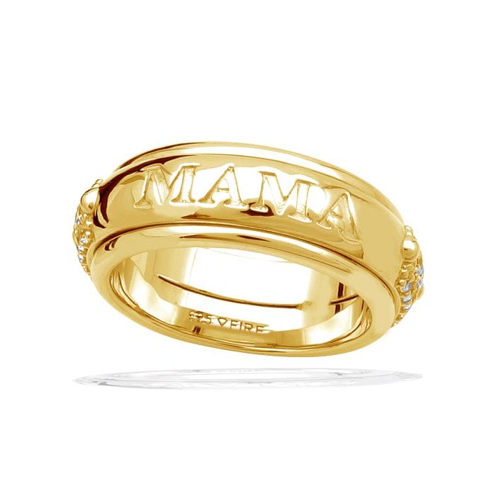 Mama Textured Spinner Ring