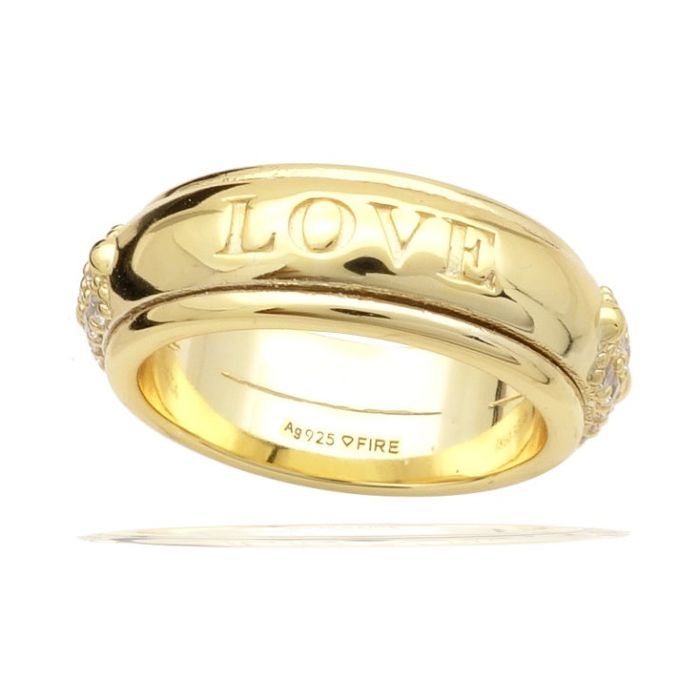 Love Textured Spinner Ring