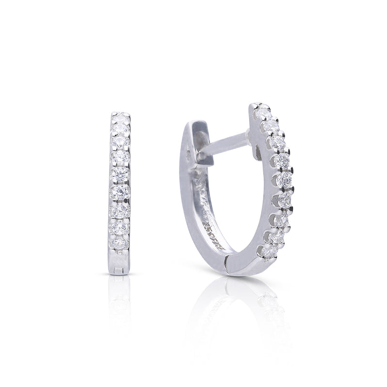 Pave Set Hoop Earrings