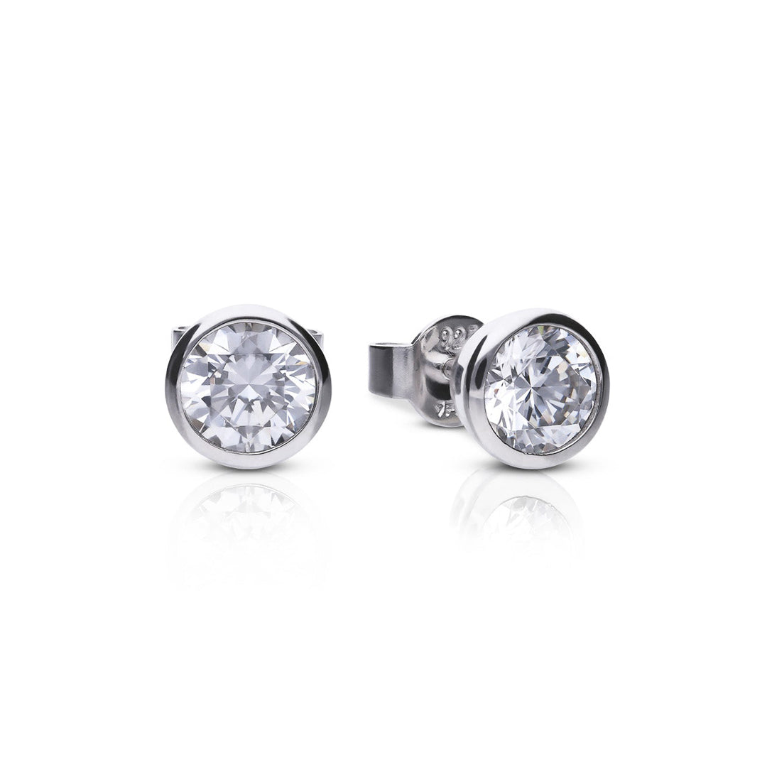 Bezel Set Solitaire Stud Earrings