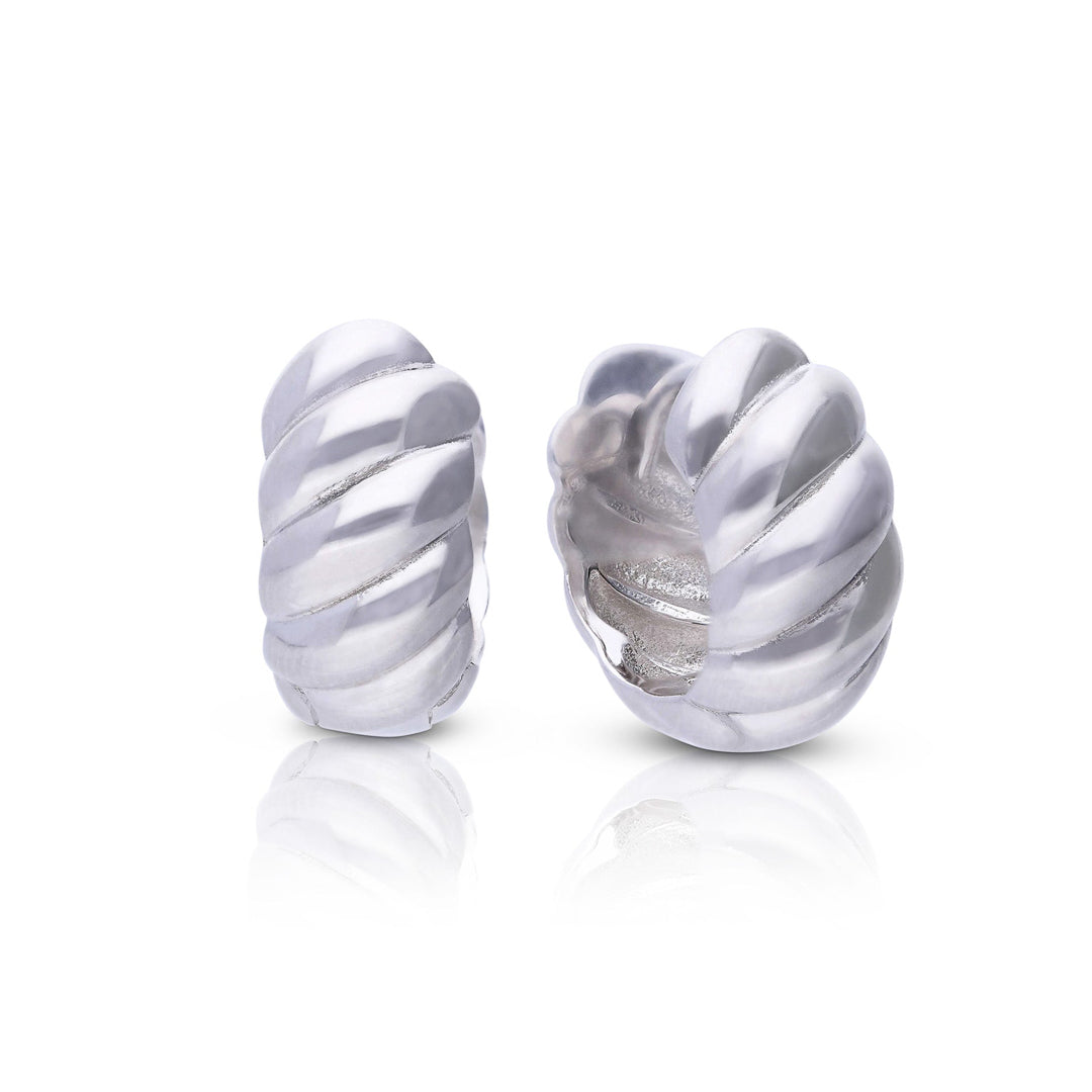 Plain Ridged Hoop Earrings