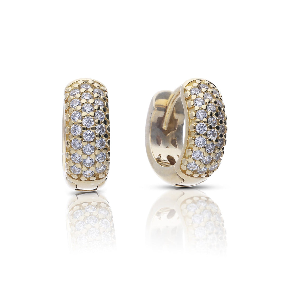 Small Pave Zirconia Huggie Earrings