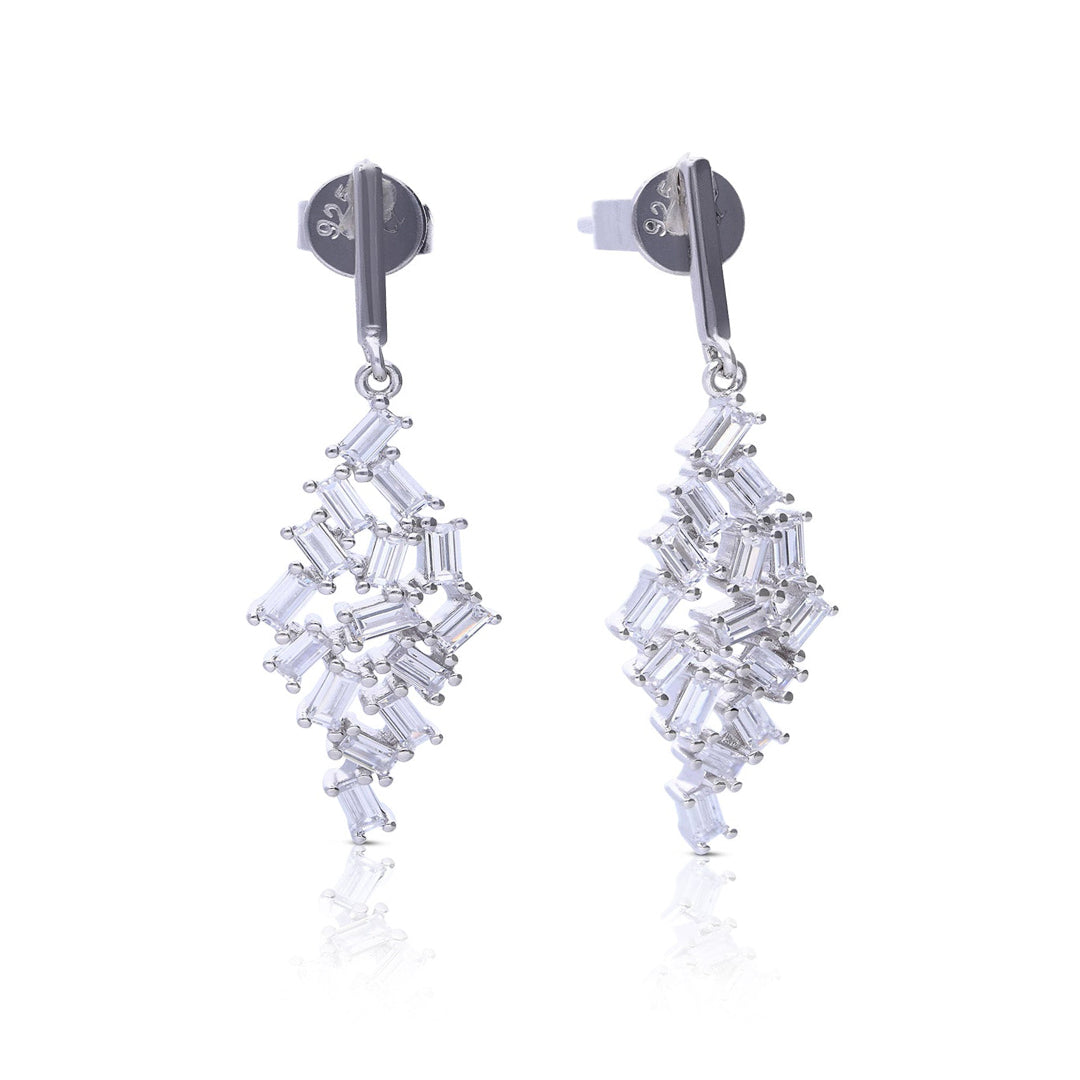 Baguette Zirconia Scatter Drop Earrings