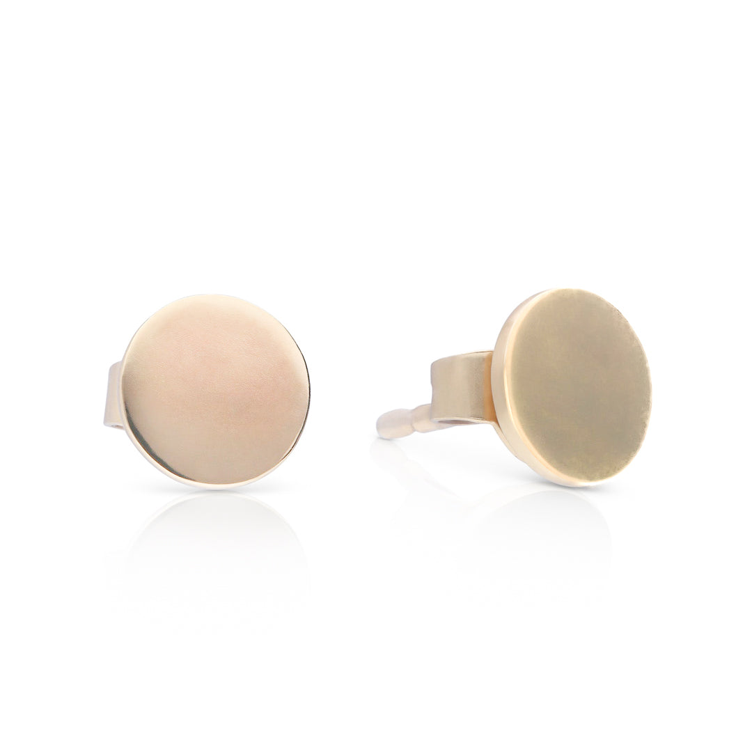 Plain Disc Stud Earrings