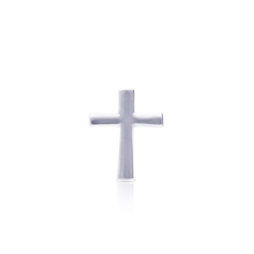 Single Plain Cross Stud Earring
