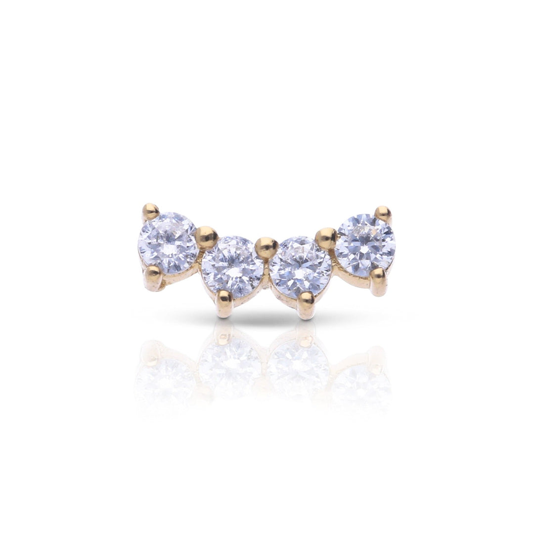 Single Four Stone Crawler Stud Earring