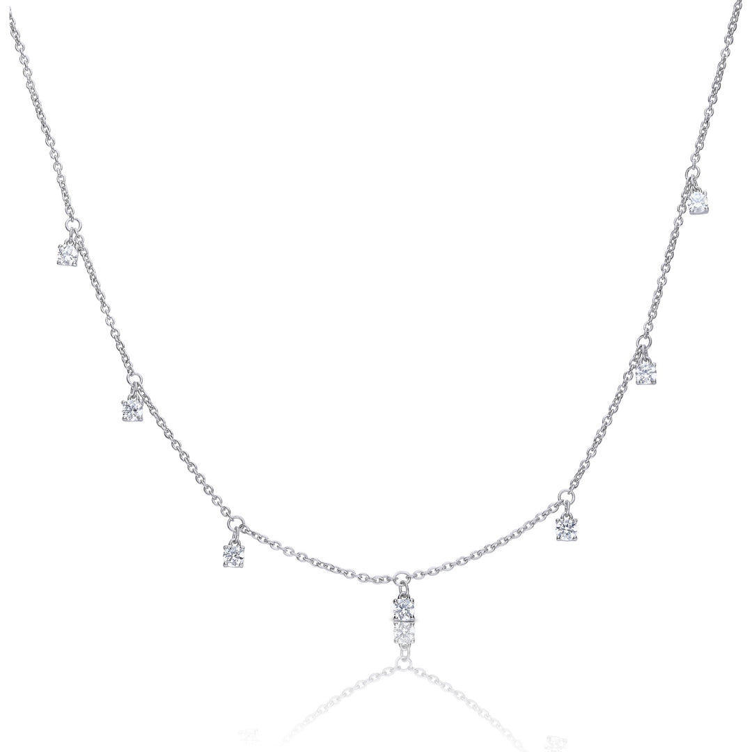 Claw Set Zirconia Station Necklace