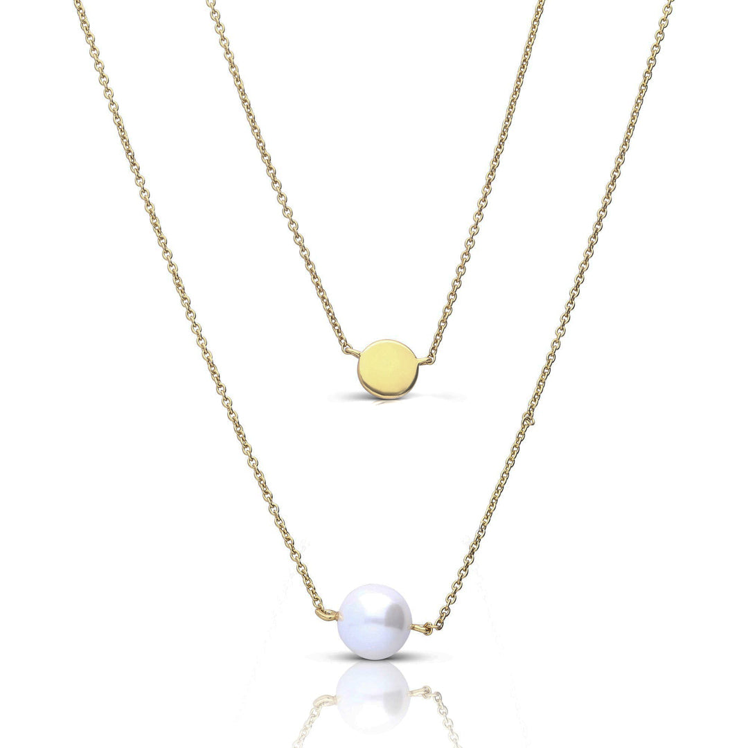 Double Chain Necklace with Shell Pearl