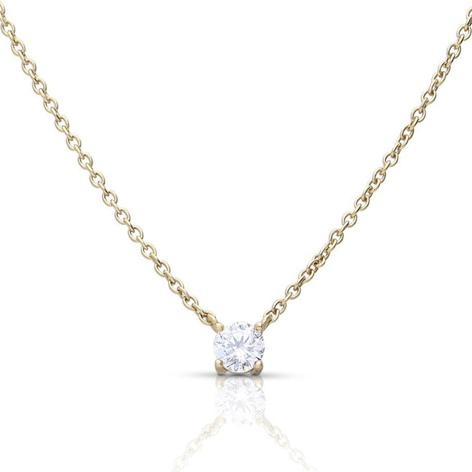 Claw Set Solitaire Zirconia Necklace