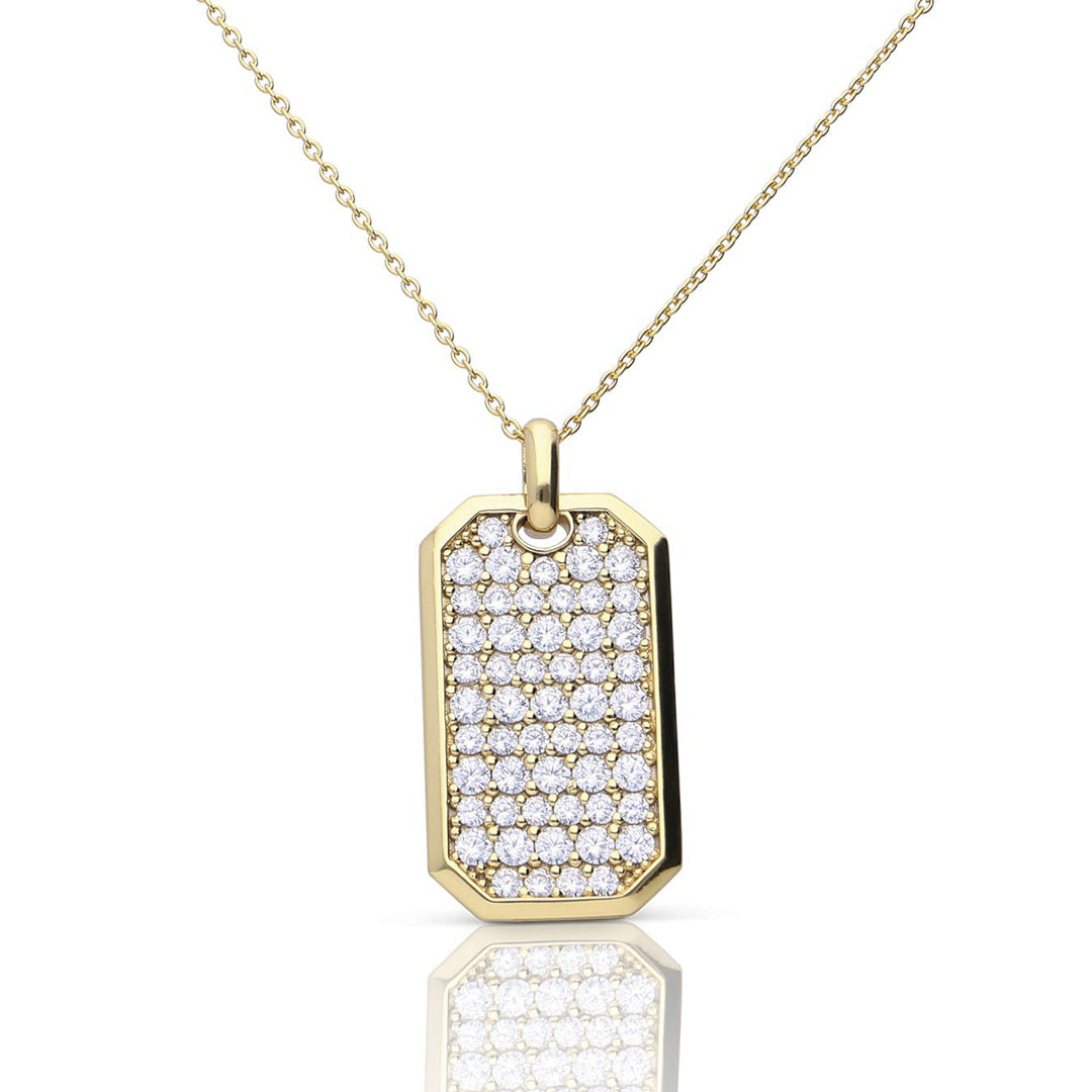 Tag Necklace with Zirconia