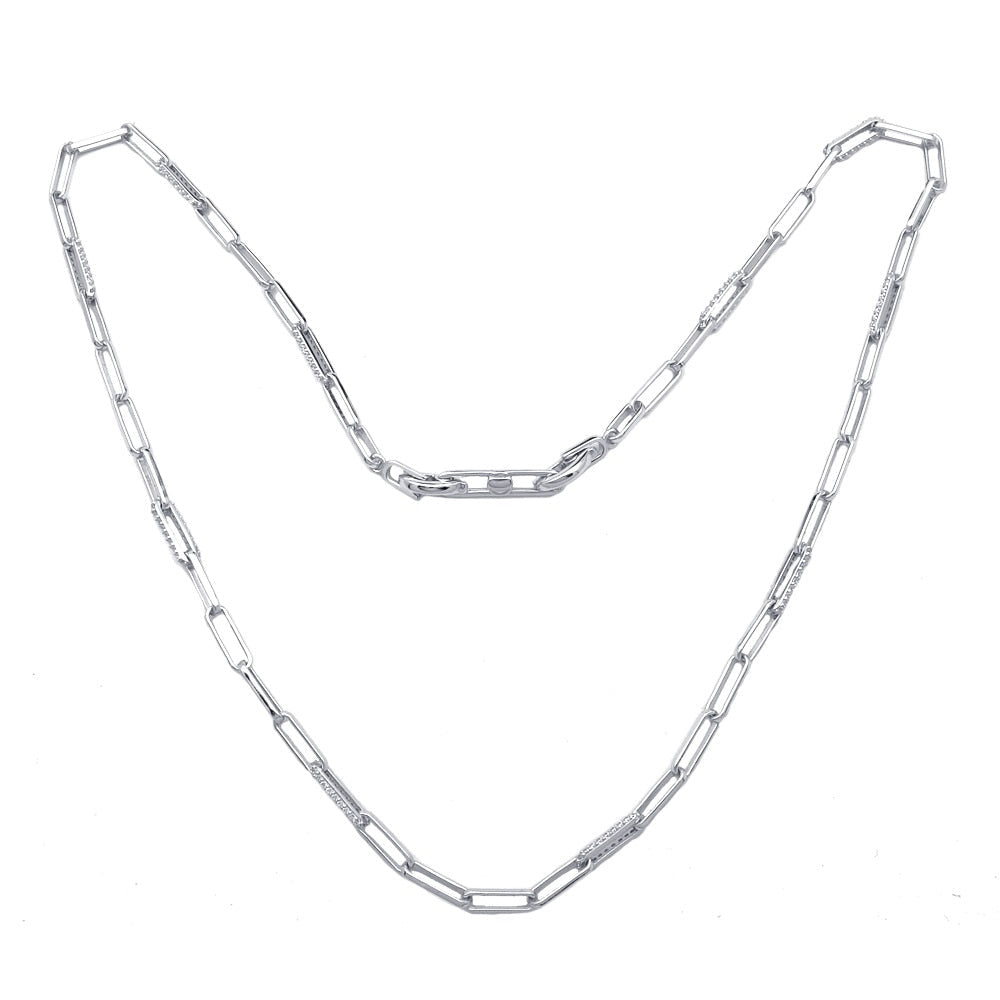 Chain Necklace with Pave Zirconia Links