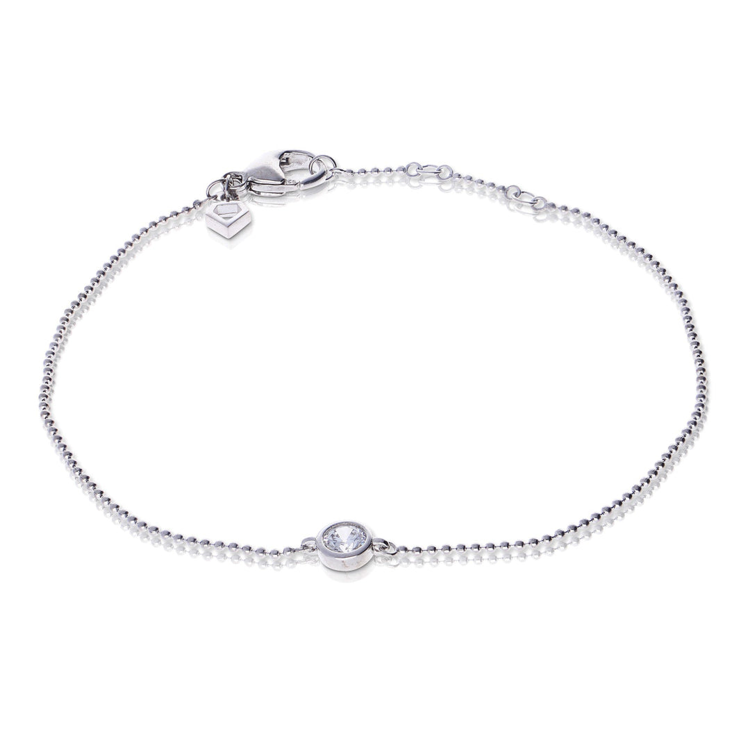 Bezel Set Ball Chain Bracelet