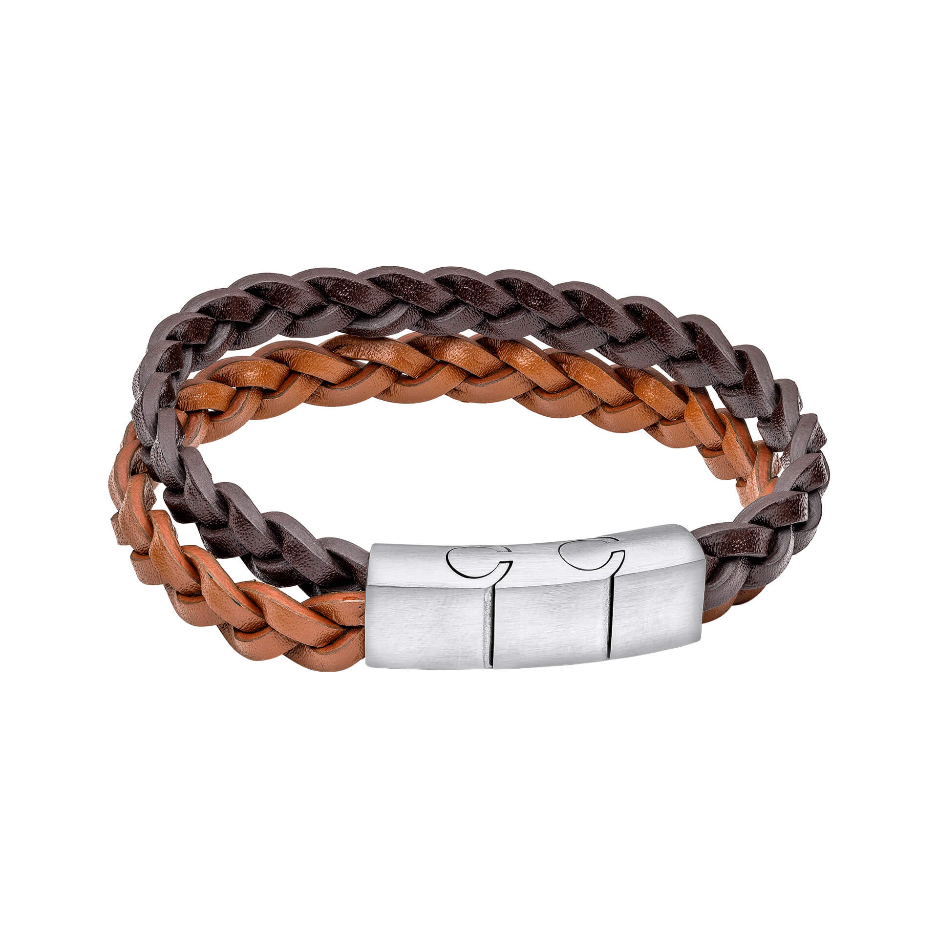 Double Braided Leather Bracelet