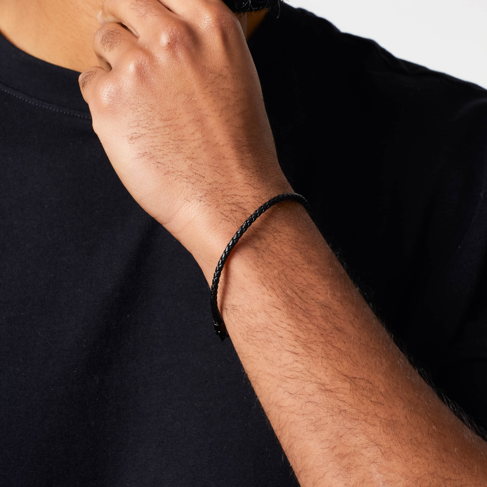 Ultra-Thin Braided Leather Bracelet