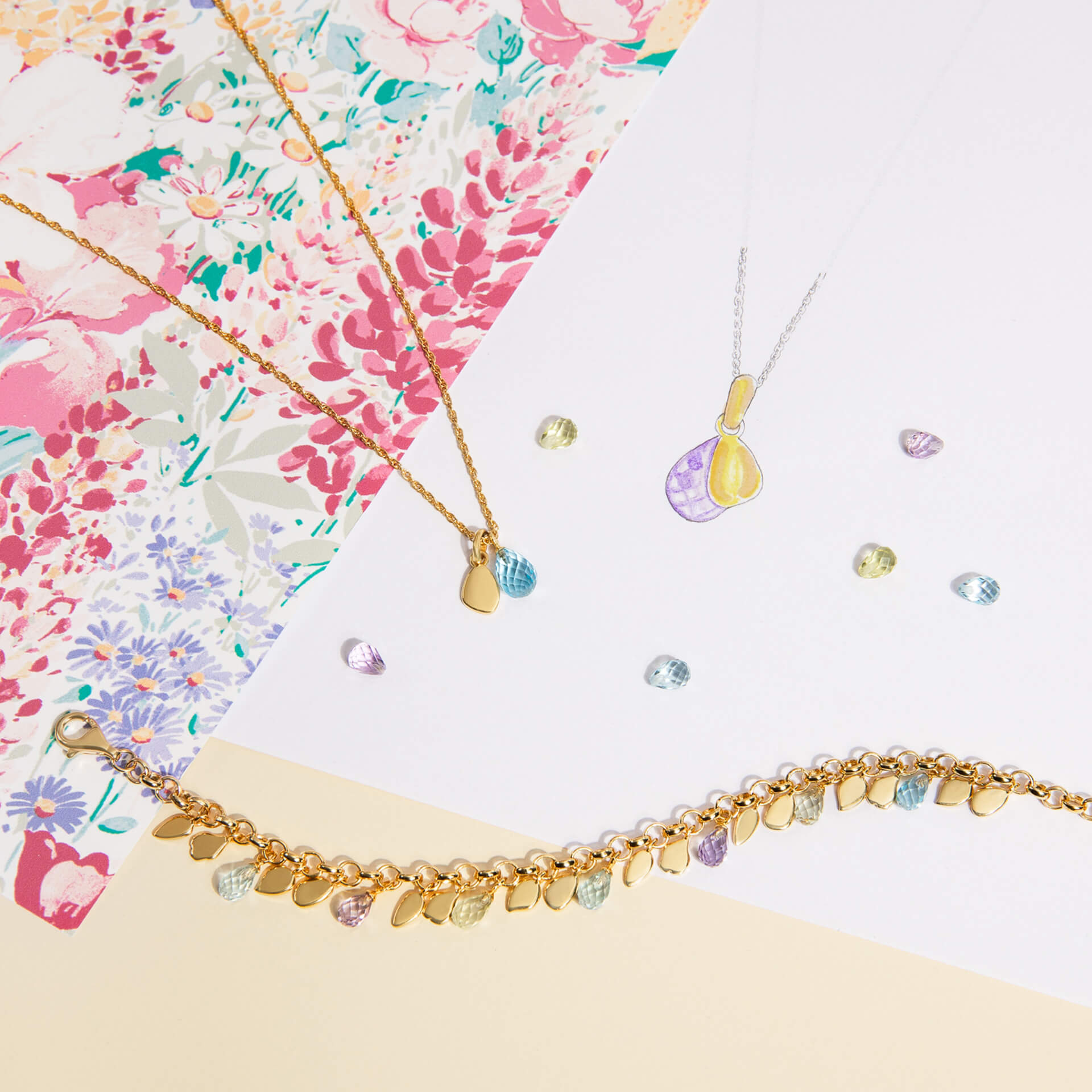 Everingham Meadow Briolette Charm Bracelet