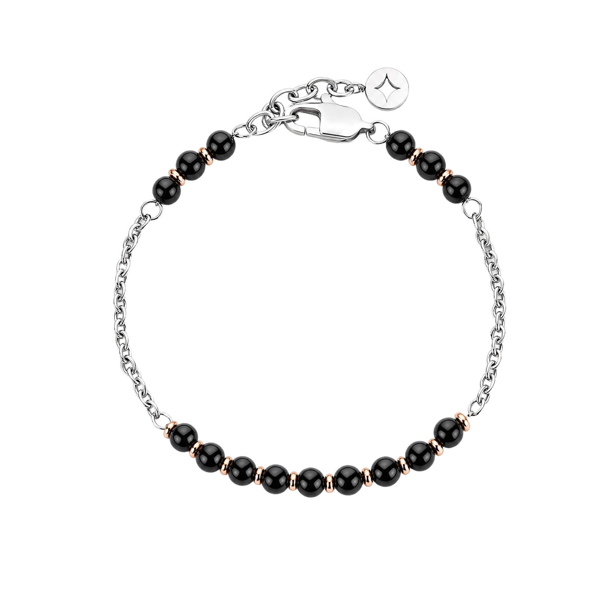 Round Semi-Precious Beaded Chain Bracelet