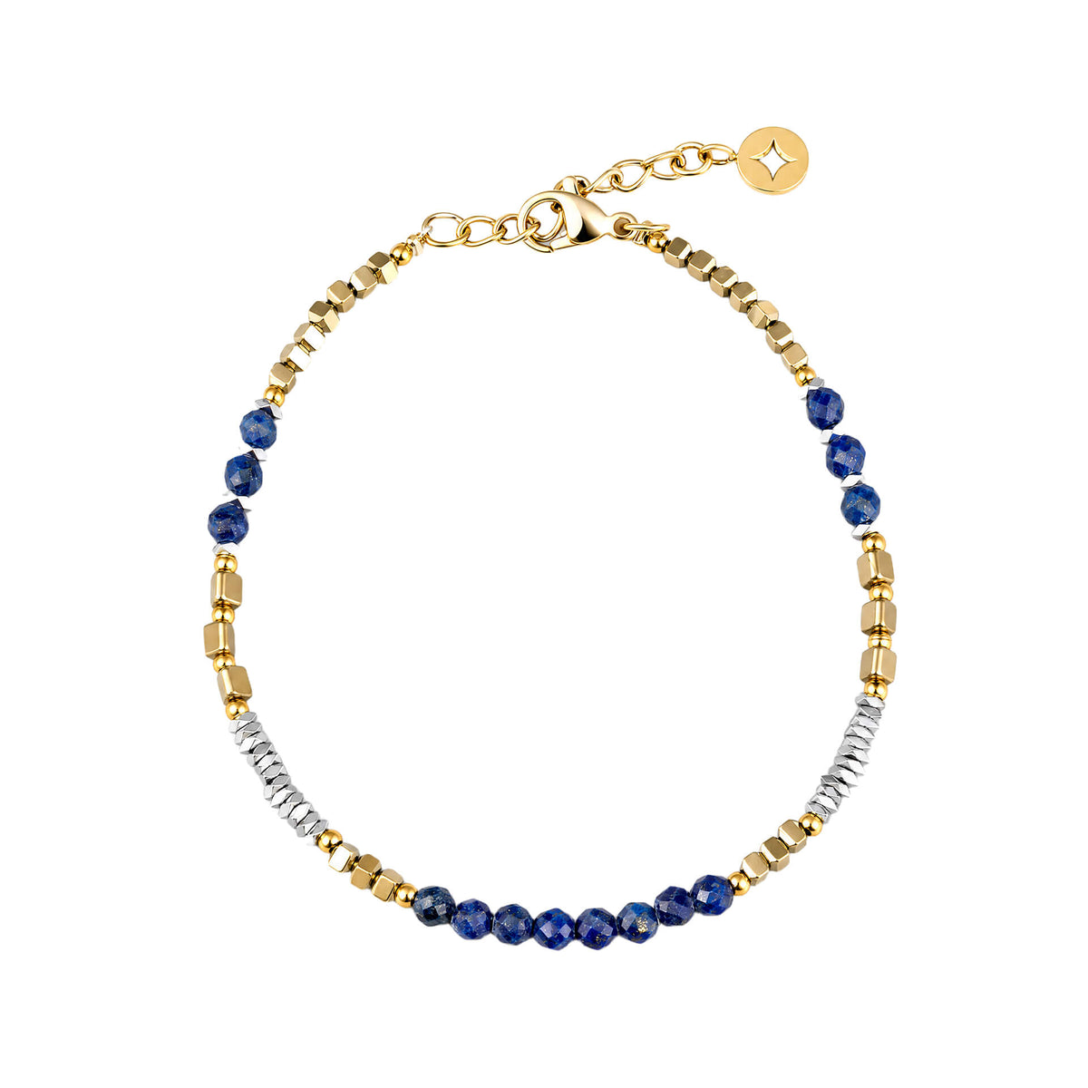 Semi-Precious and Steel Mixed Bead Bracelet