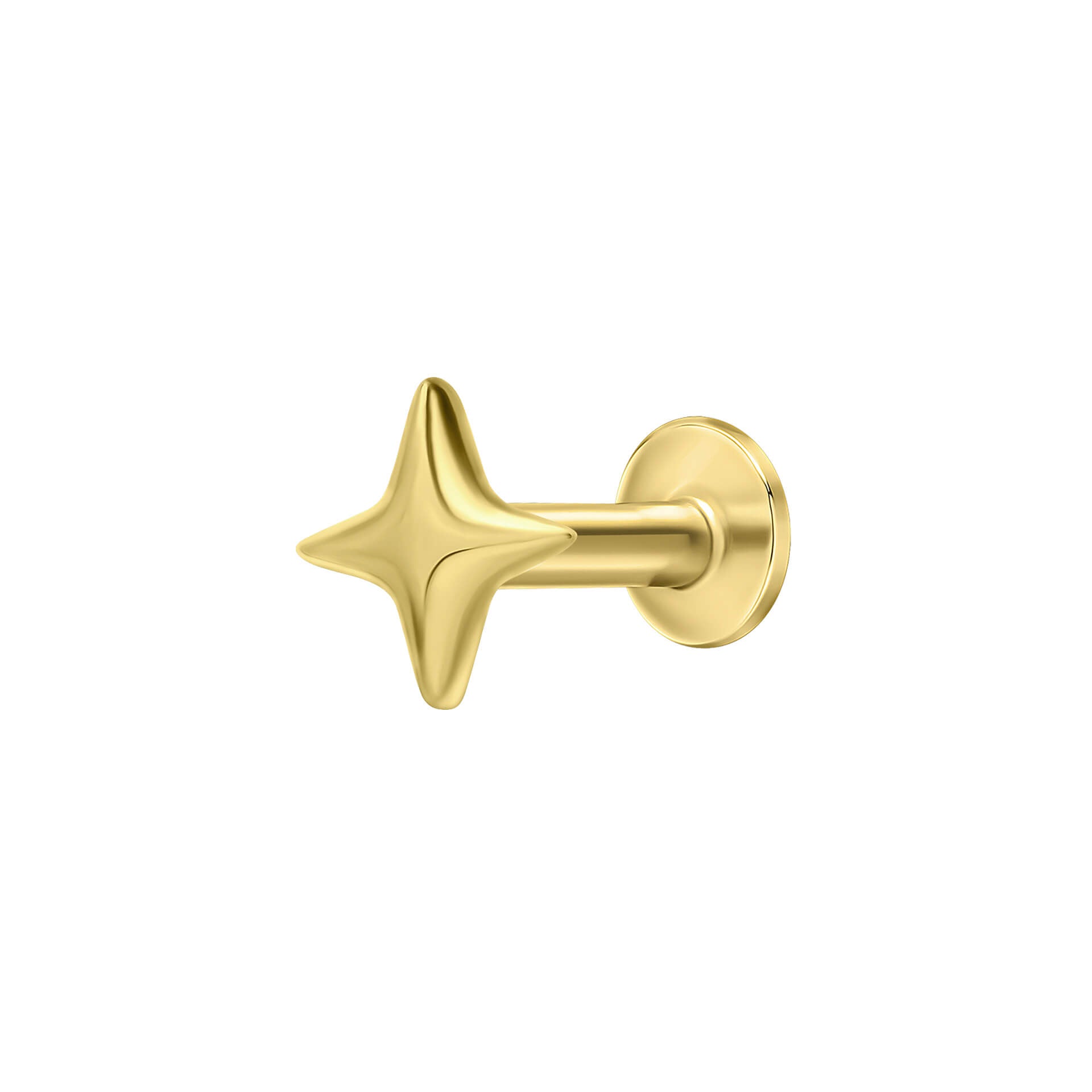 Four Point Star Labret Stud Earring
