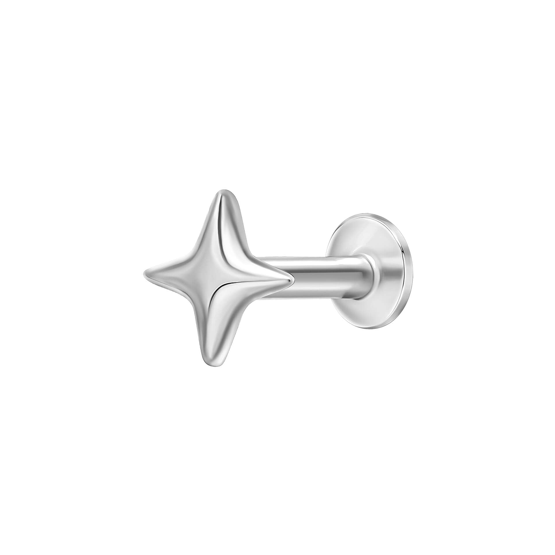 Four Point Star Labret Stud Earring