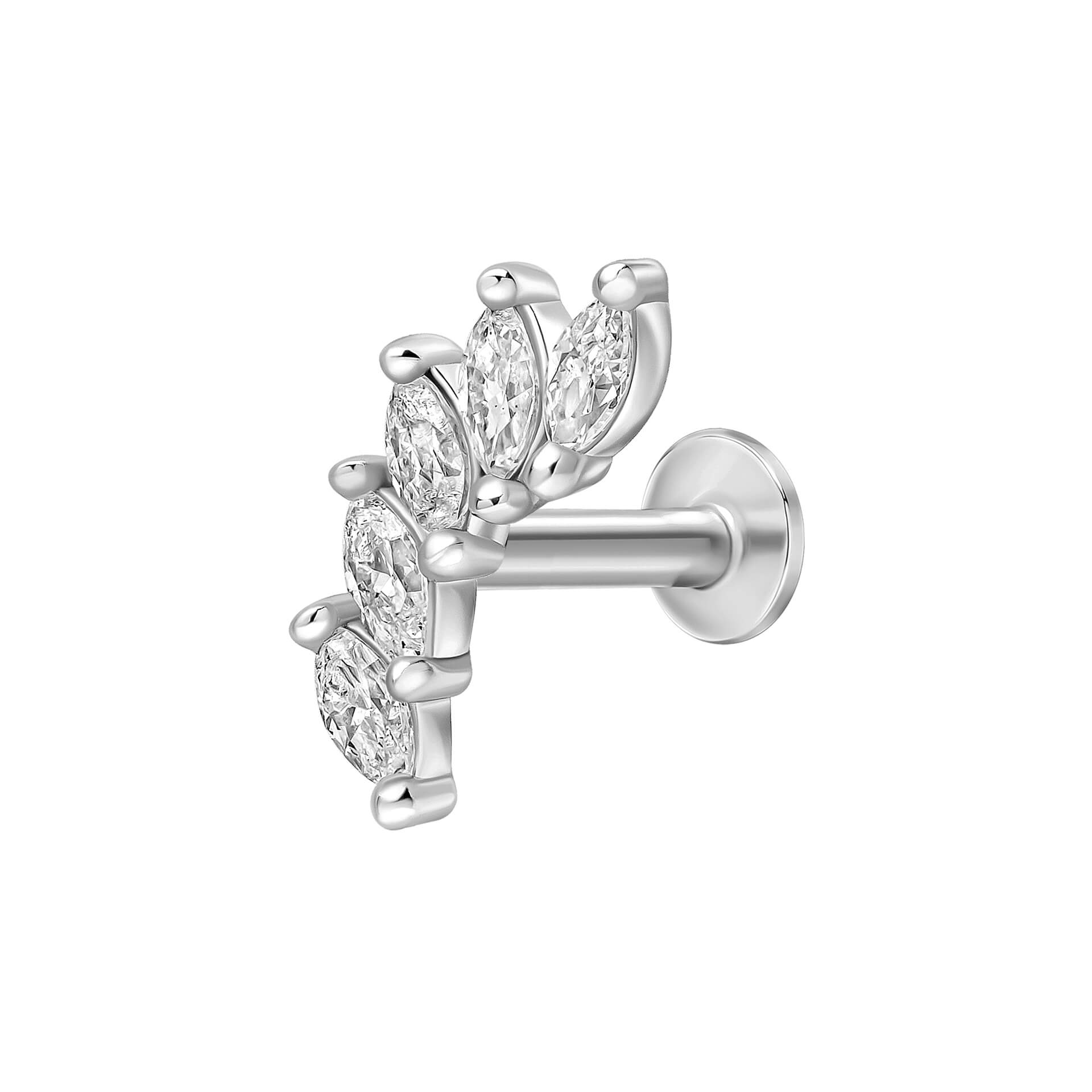 Navette Cluster Labret Stud Earring