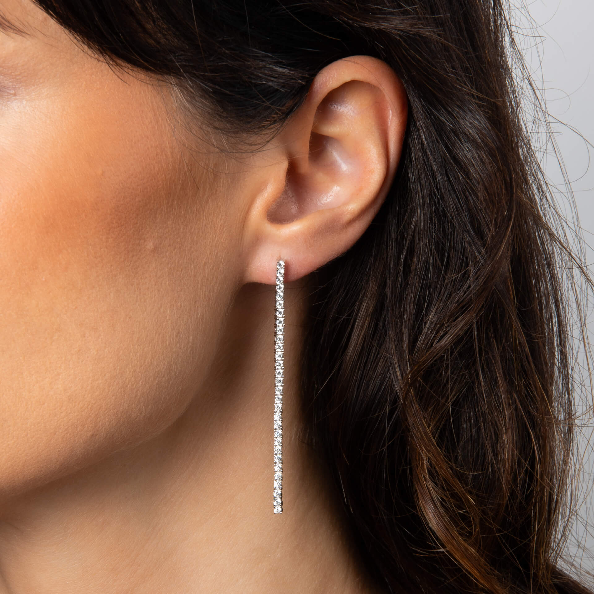 Tennis Chain Drop Earrings