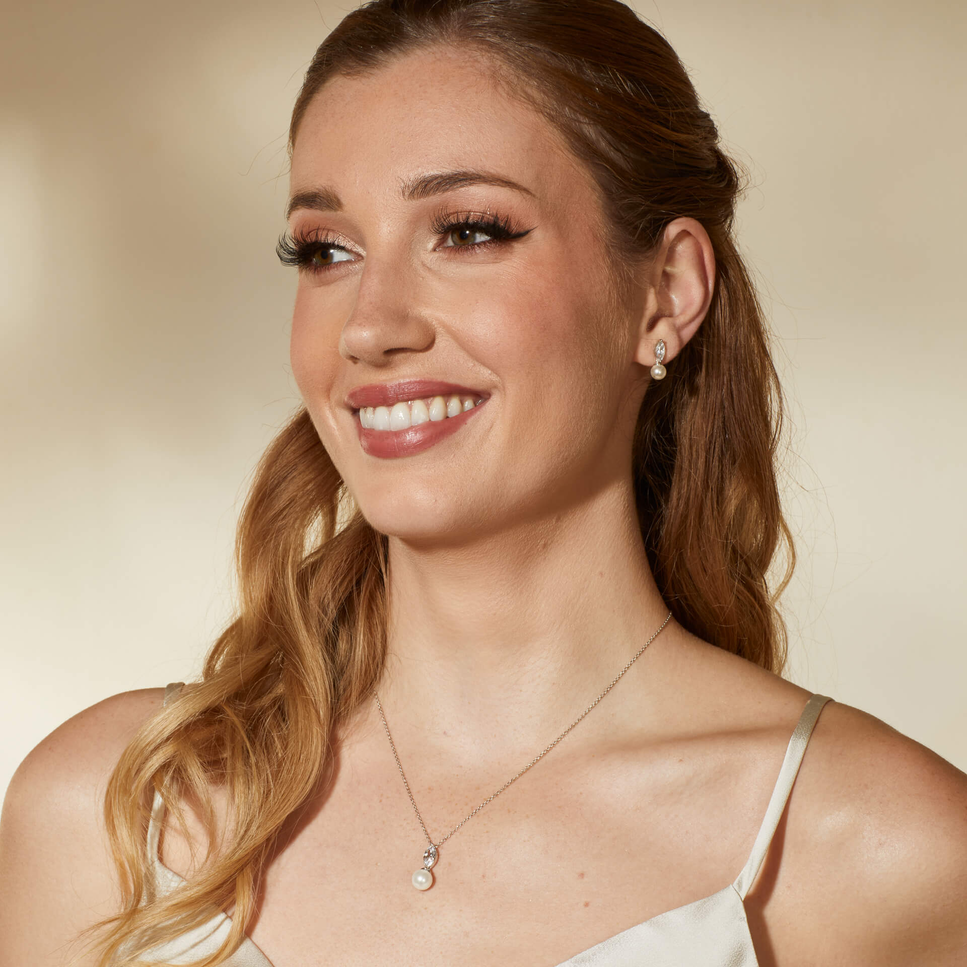 Marquise Pearl Drop Stud Earrings