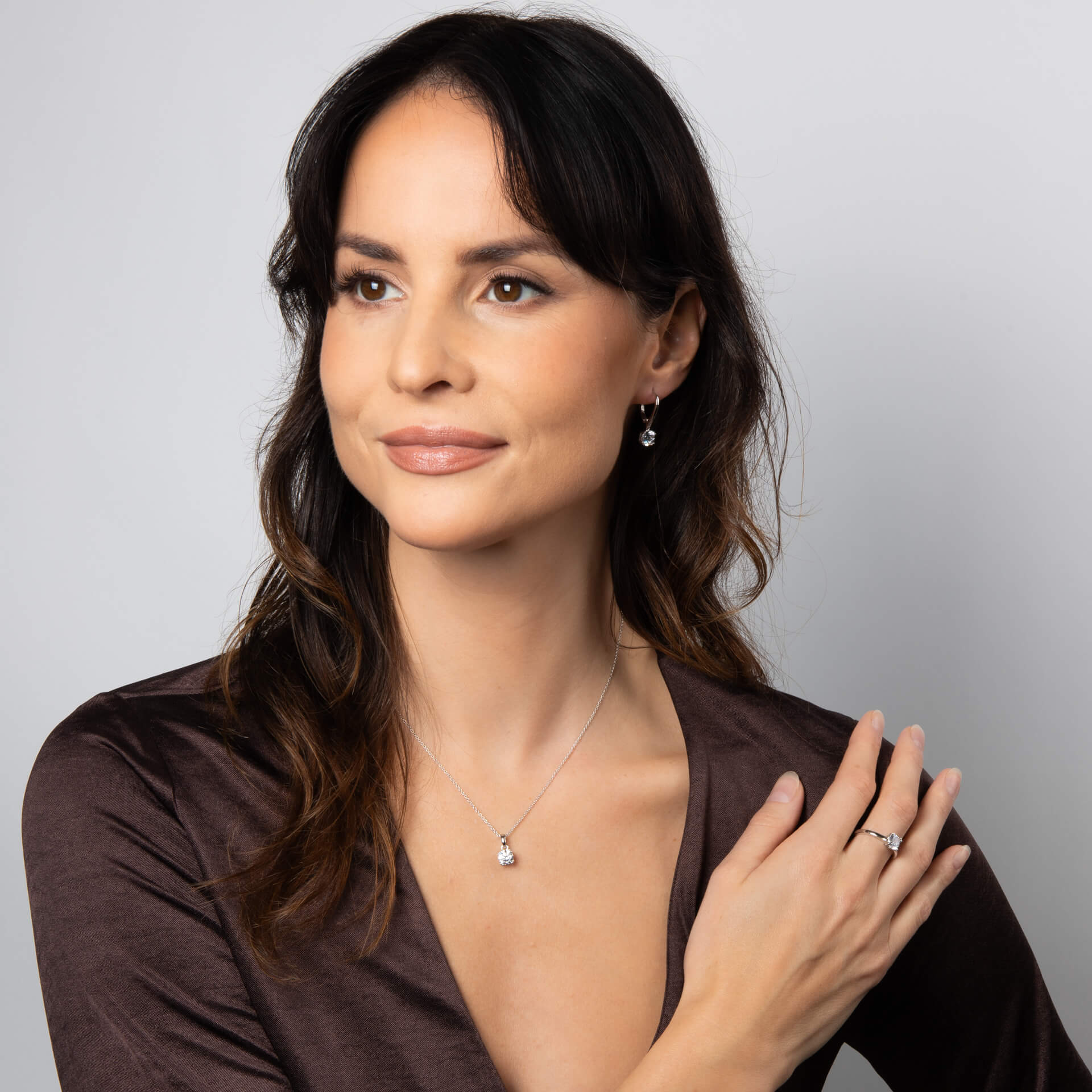 Double Claw Solitaire French Hook Earrings