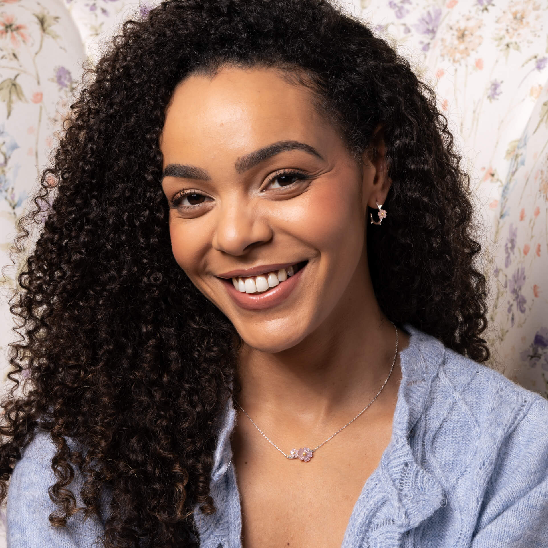 Cherry Blossom Ditsy Hoop Earrings
