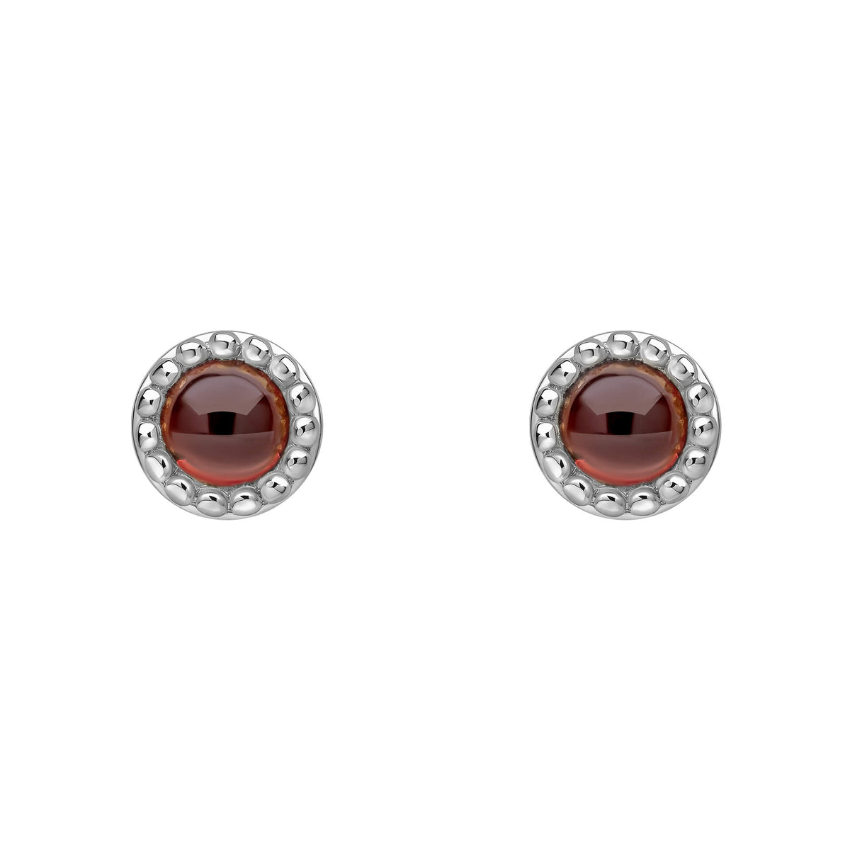 Milgrain Semi-Precious Cabochon Birthstone Earrings