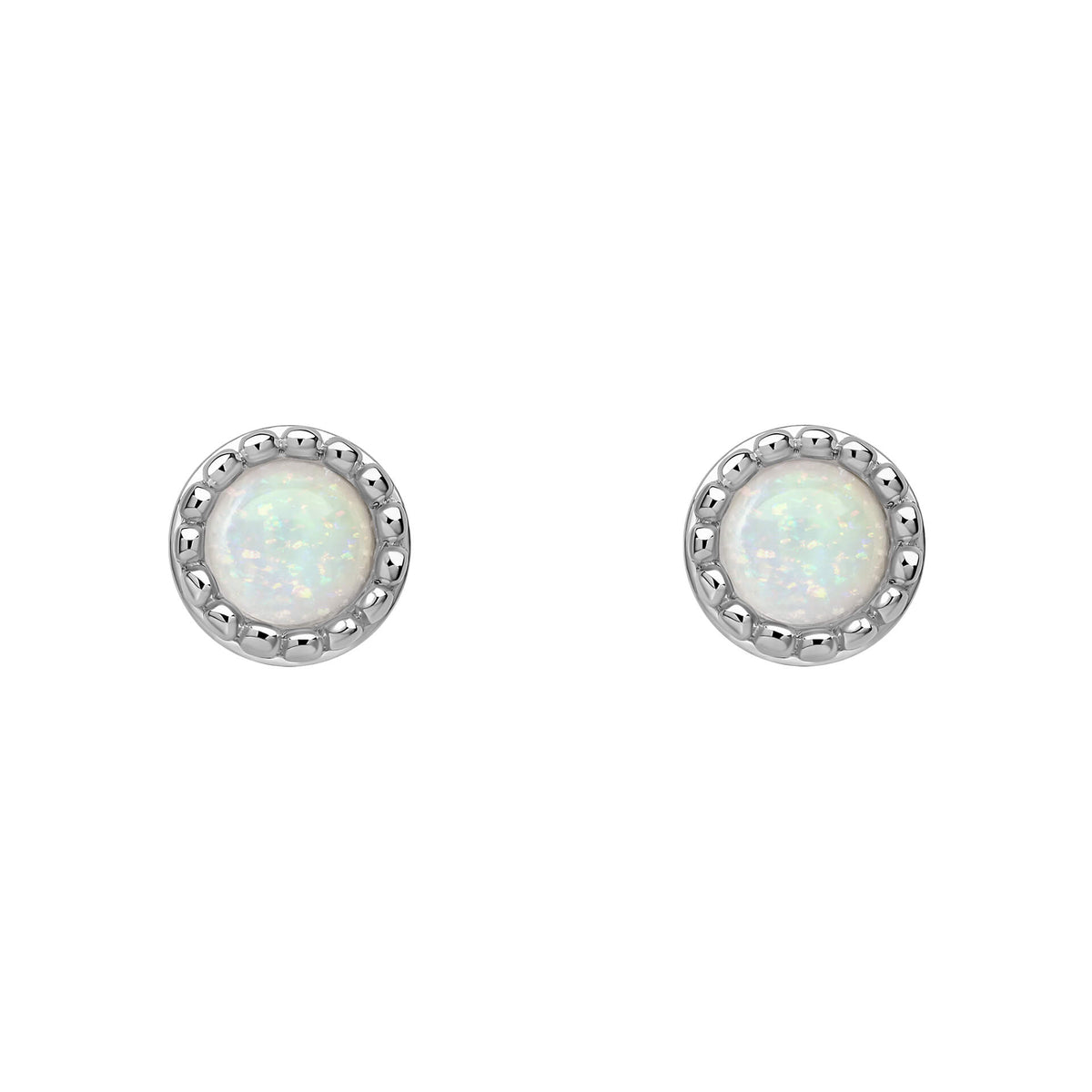 Milgrain Semi-Precious Cabochon Birthstone Earrings