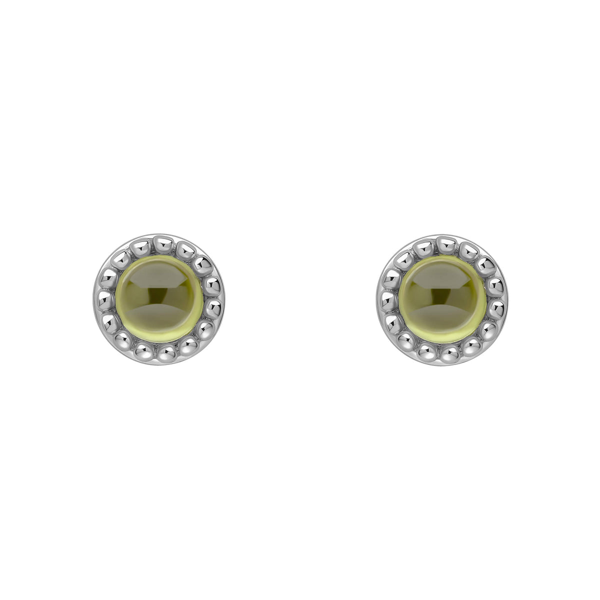 Milgrain Semi-Precious Cabochon Birthstone Earrings