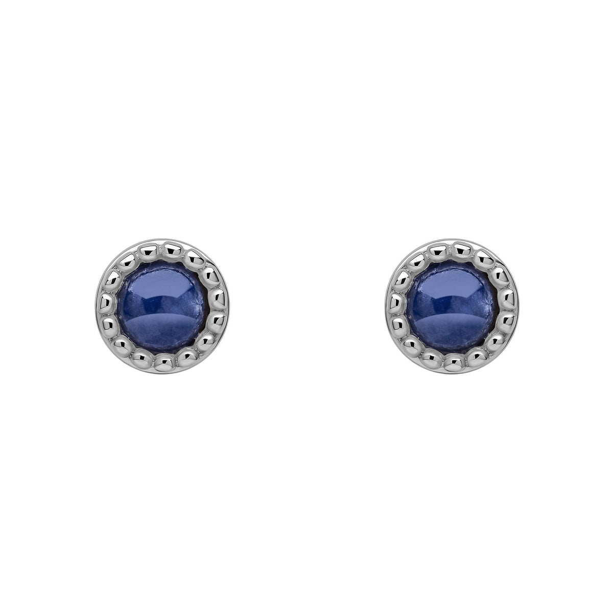 Milgrain Semi-Precious Cabochon Birthstone Earrings