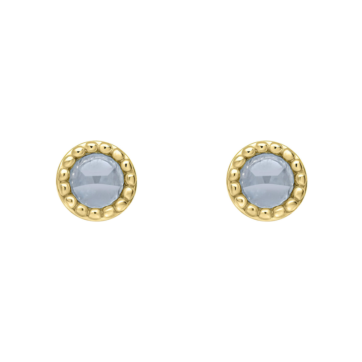 Milgrain Semi-Precious Cabochon Birthstone Earrings