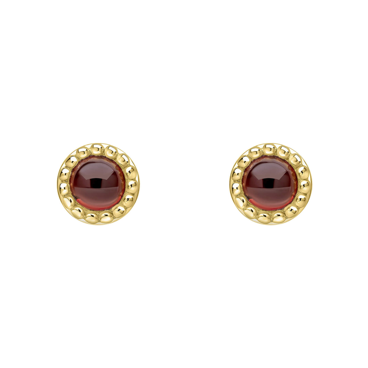 Milgrain Semi-Precious Cabochon Birthstone Earrings