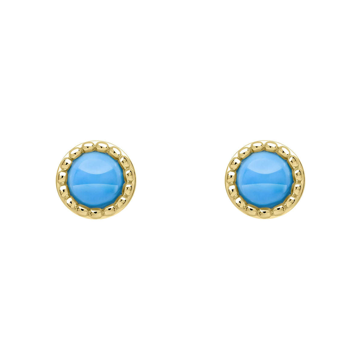 Milgrain Semi-Precious Cabochon Birthstone Earrings