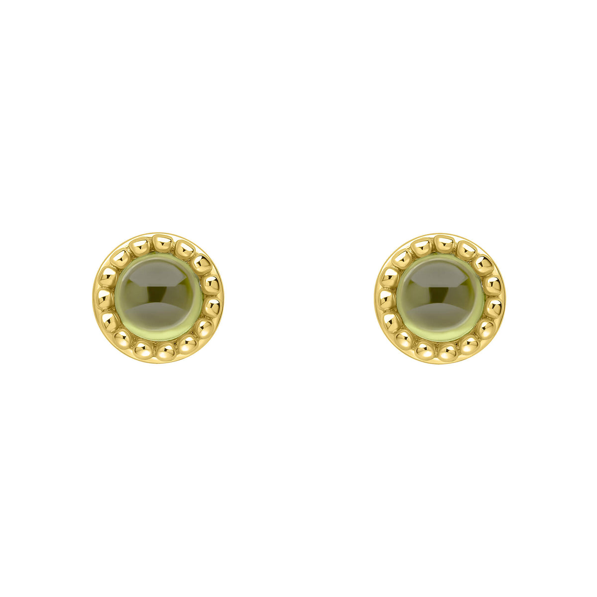 Milgrain Semi-Precious Cabochon Birthstone Earrings