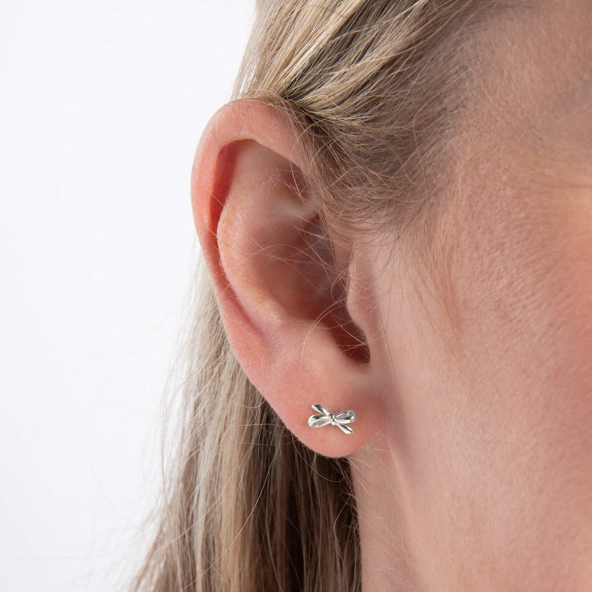 Looped Bow Stud Earrings
