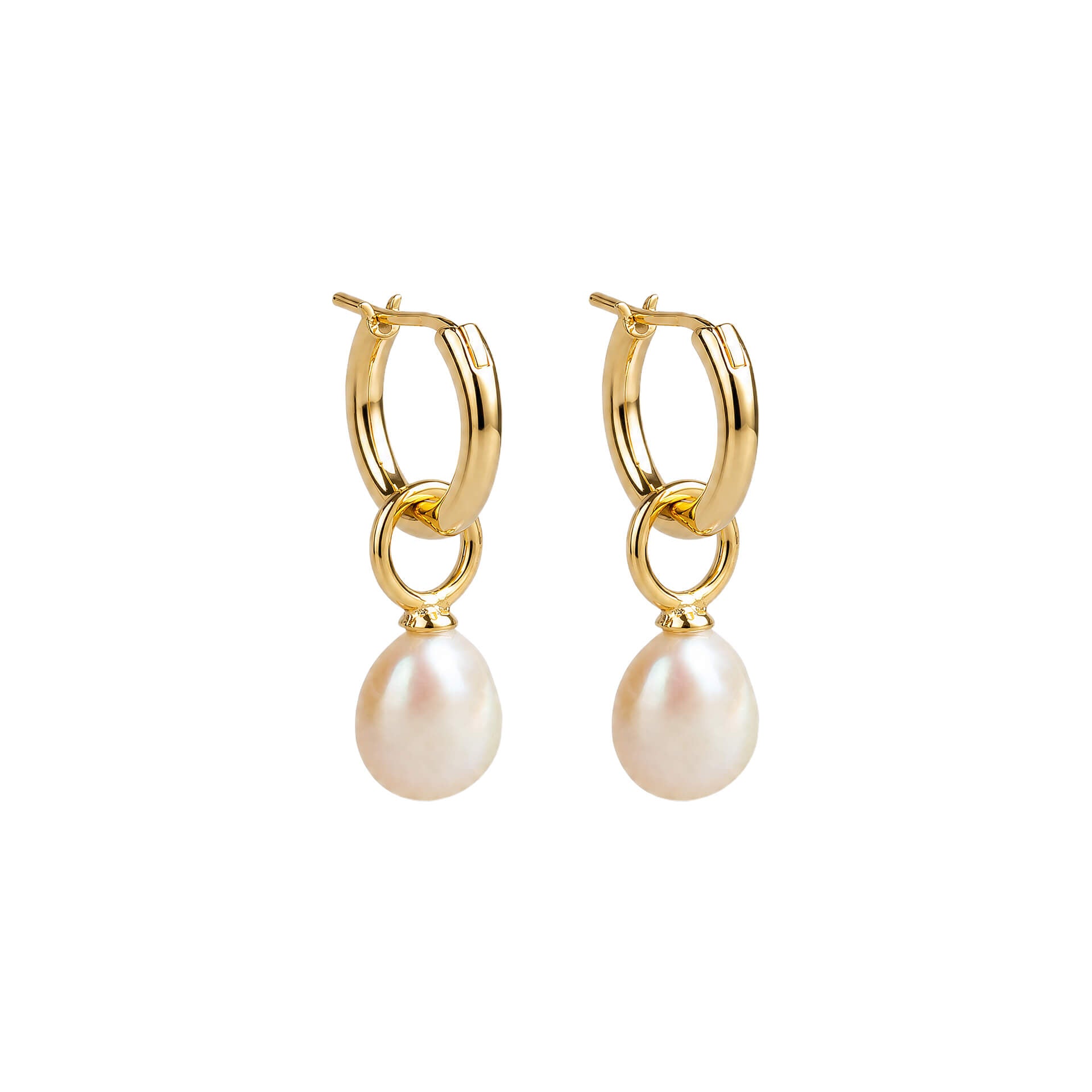 Pearl Charm Drop Earrings